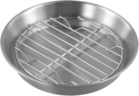 for Stainless Steel for Round Baking Pan with Cooling Rack Roasting Turkey, Cake, BBQ Dishwasher Safe, Rust Resistant, Multi-Purpose Kitchen Tray, 24.7x24.7x3.5cm in Kuwait