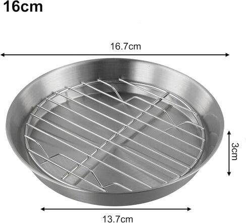 for Stainless Steel for Round Baking Pan with Cooling Rack Roasting Turkey, Cake, BBQ Dishwasher Safe, Rust Resistant, Multi-Purpose Kitchen Tray, 24.7x24.7x3.5cm in Kuwait