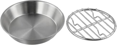 for Stainless Steel Baking Pan with Cooling Rack Roasting Turkey, Cake, Vegetables, Dishwasher-Safe, Rust-Resistant, 24.7x24.7x3.5cm in Kuwait