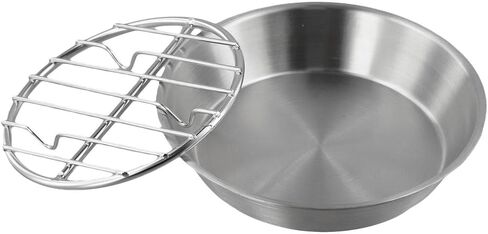 for Stainless Steel Baking Pan with Cooling Rack Roasting Turkey, Cake, Vegetables, Dishwasher-Safe, Rust-Resistant, 24.7x24.7x3.5cm in Kuwait