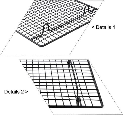 Non- Metal Cooling Rack Baking, Black Steel Wire Cake Cooling Grid with Full Sides Design, 27.5x25.5cm/26x23cm/40.5x25.5cm/46x26cm Pans in Kuwait