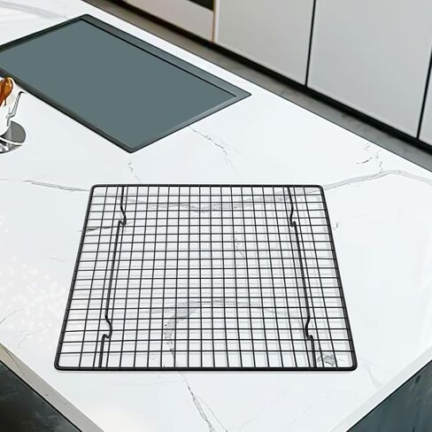 Non- Metal Cooling Rack Baking, Black Steel Wire Cake Cooling Grid with Full Sides Design, 27.5x25.5cm/26x23cm/40.5x25.5cm/46x26cm Pans in Kuwait