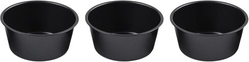 Shaped Pudding Cup 100ml 200ml, for Round for Egg Tart Cake, Non- Carbon Steel Muffin Pan Air Fryer, Stackable Bakeware, 6-Pack in Kuwait
