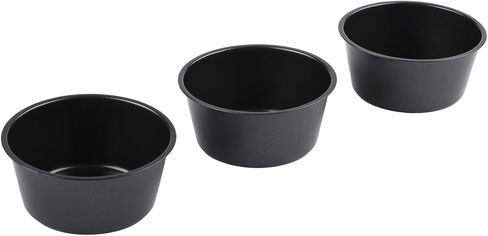 Shaped Pudding Cup 100ml 200ml, for Round for Egg Tart Cake, Non- Carbon Steel Muffin Pan Air Fryer, Stackable Bakeware, 6-Pack in Kuwait
