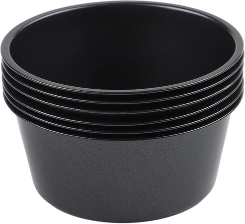 Shaped Pudding Cup 100ml 200ml, for Round for Egg Tart Cake, Non- Carbon Steel Muffin Pan Air Fryer, Stackable Bakeware, 6-Pack in Kuwait