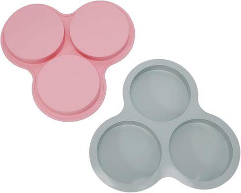 Silicone Air Fryer for Egg Pan Baking Eggs, Muffins, Burgers, Pancakes, Reusable Non- Cooking Tray Air Fryer, Oven, Microwave, 9 Inch, 3-Cavity (Pink) in Kuwait