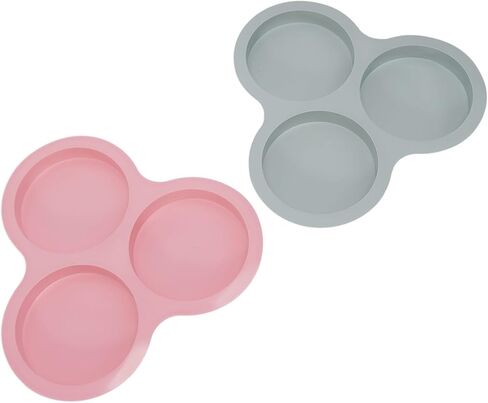 Silicone Air Fryer for Egg Pan Baking Eggs, Muffins, Burgers, Pancakes, Reusable Non- Cooking Tray Air Fryer, Oven, Microwave, 9 Inch, 3-Cavity (Pink) in Kuwait