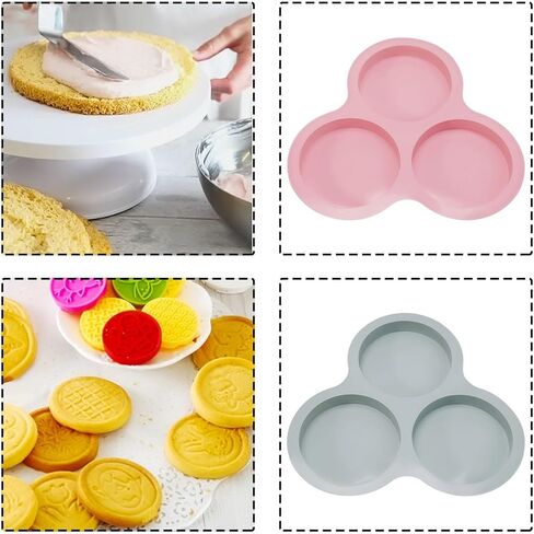 Silicone Air Fryer for Egg Pan Baking Eggs, Muffins, Burgers, Pancakes, Reusable Non- Cooking Tray Air Fryer, Oven, Microwave, 9 Inch, 3-Cavity (Pink) in Kuwait