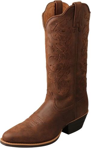 Twisted X Women's 12" Western Boot, Narrow Round Toe, Brown & Brown, 8.5 B in Saudi Arabia