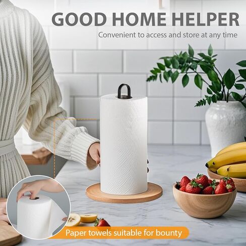 Paper Towel Dispenser Compatible with Bounty, Countertop Paper Towel Holder for Bounty Hand Towels, Easy One-Handed Design for Roll Dispenser Stand, for Kitchen Bathroom in Saudi Arabia