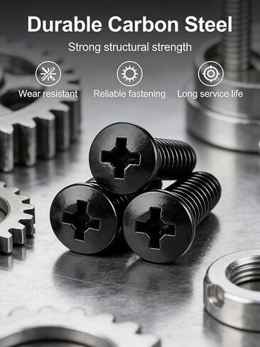 تشكيلة براغي مترية، 350 قطعة M2 M2.5 M3 مجموعة متنوعة من براغي فيليبس ذات الرأس المسطح الأسود، براغي النجارة والإلكترونيات من الفولاذ الكربوني للطابعة ثلاثية الأبعاد، والكمبيوتر المحمول، والهاتف، والإصلاح بنفسك in Saudi Arabia