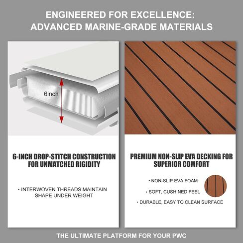 رصيف جت سكي قابل للنفخ على شكل حرف U بطول 8.5 أقدام، محطة إرساء PWC عائمة للخدمة الشاقة مع وسادة EVA غير قابلة للانزلاق، منصة بحرية محمولة أو مصدات مصدات للقوارب لرسو السفن تتضمن مضخة in Kuwait