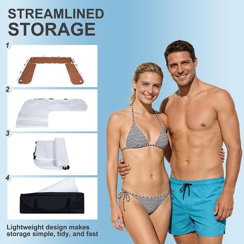 رصيف جت سكي قابل للنفخ على شكل حرف U بطول 8.5 أقدام، محطة إرساء PWC عائمة للخدمة الشاقة مع وسادة EVA غير قابلة للانزلاق، منصة بحرية محمولة أو مصدات مصدات للقوارب لرسو السفن تتضمن مضخة in Kuwait