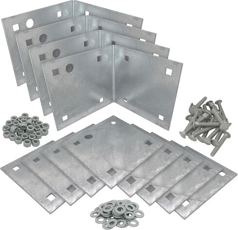 Stationary and Floating Dock Inside Corner Kit with Hardware, 4 Inside Corners and 8 Backer Plates - Heavy-Duty Galvanized Steel in Saudi Arabia