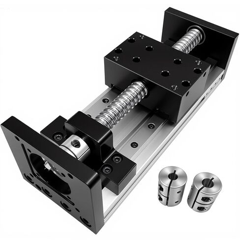 Manual Linear Stage 80mm Motion Sliding Table Double Rail Guide Ballscrew Slide Module with Handwheel Ruler 8 inch 200mm Effective Travel Linear Actuator for CNC Engraver in Kuwait