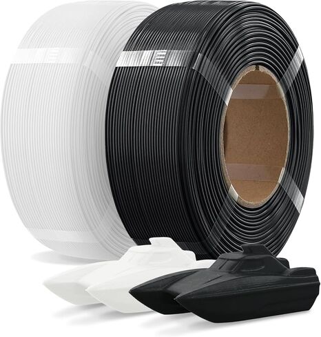 إعادة تعبئة PETG 1.75 مم خيوط طابعة ثلاثية الأبعاد بدون بكرة، 1 كجم (2.2 رطل) إعادة تعبئة لبكرة Bambu Lab القابلة لإعادة الاستخدام، الدقة +/- 0.02 مم، تناسب معظم طابعات FDM ثلاثية الأبعاد (أسود) in Kuwait