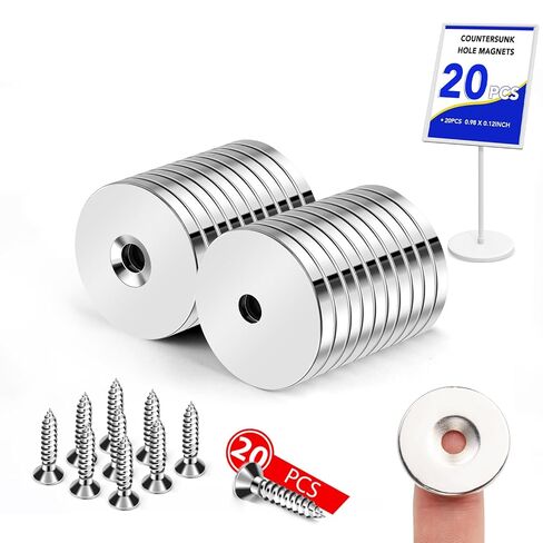 LOVIMAG مغناطيسات مستديرة صغيرة مع فتحات 60 حزمة، مغناطيس خزانة لأبواب الخزانة، والأدراج، ومغناطيس ثلاجة الأرض النادرة للثلاجة، والعلوم، ومغناطيس عين القط، والتثبيت - 0.31 × 0.12 بوصة in Kuwait