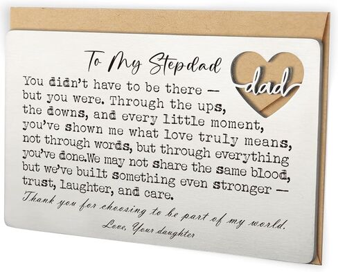 Wallet Card Gift for My Stepdad Stepfather, Bonus Step Dad Gift from Daughter Son,Thank You Bonus Dad Metal Wallet Card Insert for Birthday Christmas Fathers Day Wedding Deployment Gifts in Saudi Arabia