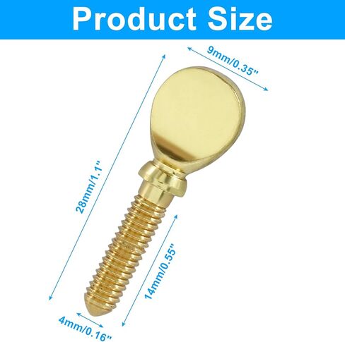 Piutouyar 2 Pcs Golden Sax Neck Screw, Tightening Attach Screw Musical Instrument Replacement Fixing Parts for Saxophone Clarinet in Saudi Arabia