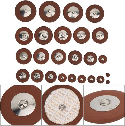 Alto Sax Pads Replacement, 25Pcs Multi Size Alto Sax Replacement pads Long Life, Thin Leather Alto Saxophone Pads for Tenor Saxophone Accessories from 9 to 52mm in Saudi Arabia