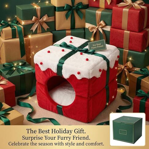 كيس نوم سرير القط للقطط الداخلية - سرير كهف زبائن للحيوانات الأليفة للقطط الداخلية والكلاب الصغيرة والفخمة المريحة والطنية ، مضادة للانزلاق ودائم ، قابلة للغسل للقطط والجرى تحت 15 رطلاً (وردي) in Kuwait