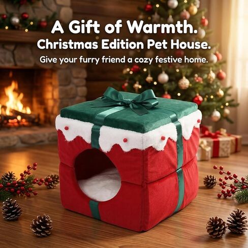 كيس نوم سرير القط للقطط الداخلية - سرير كهف زبائن للحيوانات الأليفة للقطط الداخلية والكلاب الصغيرة والفخمة المريحة والطنية ، مضادة للانزلاق ودائم ، قابلة للغسل للقطط والجرى تحت 15 رطلاً (وردي) in Kuwait