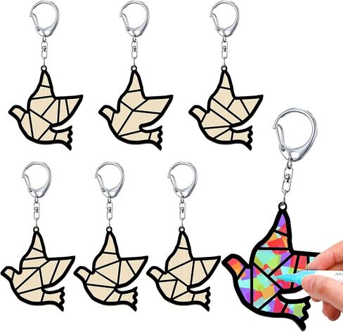 24 Pcs Religious Cross Keychain Crafts Color Your Own Wood Keychains DIY Christian Coloring Keychain Gifts Blank Unfinished Cross Keychains Kits for Religious Sunday School Classroom Activities in Kuwait