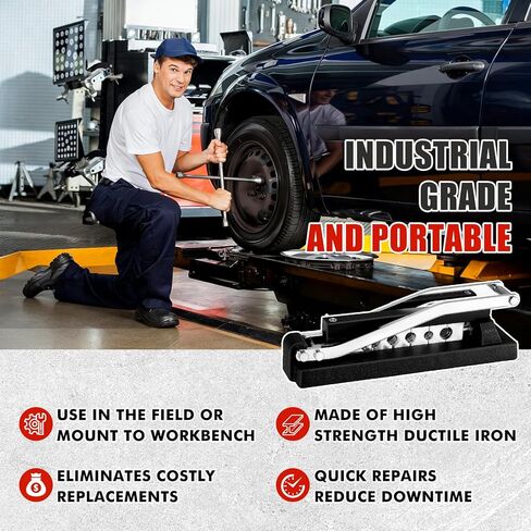 Heavy Duty Bench Hose Crimper Tool - Professional Grade Manual Crimper for 1/4", 5/16", 3/8" Air, PVC & Rubber Hoses, Mountable Workbench Repair Tool in Kuwait