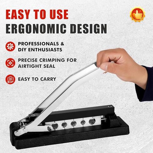 Heavy Duty Bench Hose Crimper Tool - Professional Grade Manual Crimper for 1/4", 5/16", 3/8" Air, PVC & Rubber Hoses, Mountable Workbench Repair Tool in Kuwait