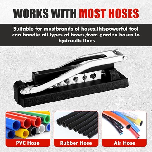 Heavy Duty Bench Hose Crimper Tool - Professional Grade Manual Crimper for 1/4", 5/16", 3/8" Air, PVC & Rubber Hoses, Mountable Workbench Repair Tool in Kuwait