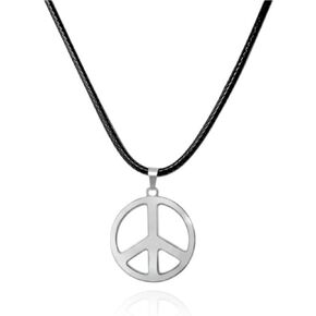 Peace Sign Pendant Necklace for Men Women Personalized Stainless Steel Punk Hippie 60s 70s Anti-war Pendant Necklace Halloween Party 1960s 1970s Hipster Accessories