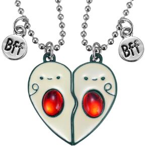 رالوكيا مجموعة قلادات صداقة على شكل قلب من الافوكادو مكونة من قطعتين، هدية مضحكة لصديقك المقرب، قلادات متطابقة لاثنين من محبي الافوكادو، هدية نباتية نباتية، مقاس M، معدن، غير معروف in Kuwait