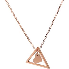 Eilygen Adoption Gifts Triangle with Heart Charm Necklace Adoption Necklace Adoption Jewelry for Stepmom Stepdaughter