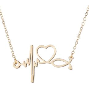 Nurses'day Gift EKG Heartbeat Necklace Lifeline Pulse Pendant Nurse Doctor RN Nursing School Graduation Jewelry