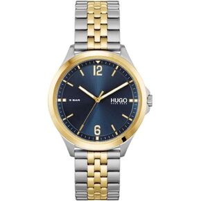 HUGO Men's Quartz Watch with Stainless Steel Strap, Two Tone, 20 (Model: 1530219)