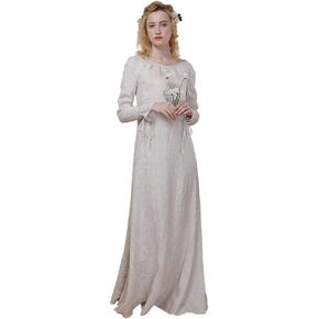 Renaissance Costumes for Women Medieval Dress Costume Handmade Chemise Ruffled Round Collar Medieval Clothing