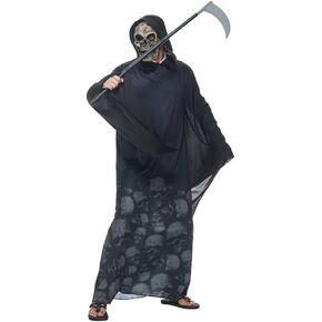 AERO ARMOR Halloween Adult Grim Reaper Costume with Skull Mask Men Dark Phantom Hooded Robe Death Cosplay Outfit