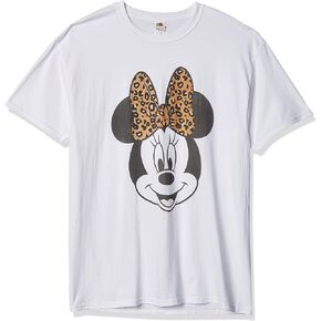 Disney Men's Characters Modern Minnie Face Leopard T-Shirt