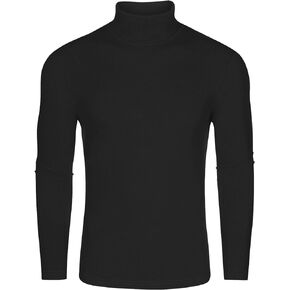 Lars Amadeus Turtleneck Top for Men's Slim Fit Long Sleeves Knitted Pullover T-Shirt