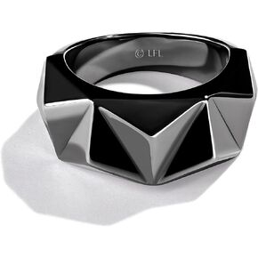 Jewelili Star Wars™ Fine Jewelry Dark Armor Women's Ring Silver and Black Rhodium
