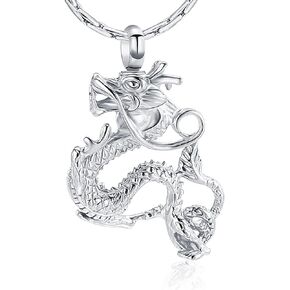 constantlife Cremation Jewelry for Ashes Stainless Steel Dragon Urn Necklace Keepsake Human Pet Ashes Holder Memorial Pendant for Women Men