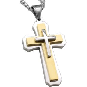 Stainless Steel Fashion Cross Pendant Necklace