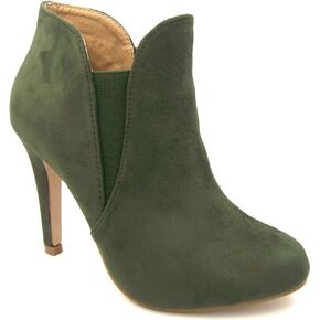 Bella Marie Kendall Women's Classic Chelsea style Round Toe Elastic Gore high heel Ankle Boots Booties