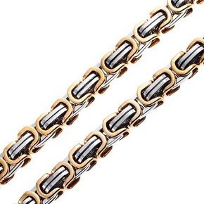 Mechanic Byzantine Biker Jewelry Urban Double link Flexible Double link Flexible Heavy Chain Necklace For Men For Teen Black Gold Silver Two Tone Stainless Steel 20 24 30 Inch 8MM