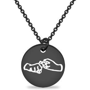 BEKECH ASL Necklace Friendship in Sign Language Charm Pendant Necklace Sign Language Jewelry ASL Friendship Gift ASL BFF Gift