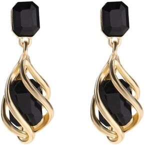Vintage Rhinestone Dangle Earrings Statement Crystal Rectangle Drop Dangle Earrings Wedding Bridal Prom Pageant Jewelry Earrings for Women Girls