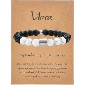 Long tiantian Zodiac Bracelet for Men Constellation Horoscope Bracelet for Women Gifts Zodiac Sign Beaded Bracelet