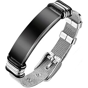 Gleamart Men's Premium Bracelet Titanium Steel Adjustable Bracelet for Birthday