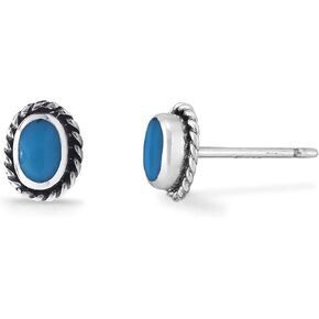 Boma Jewelry Sterling Silver Oval Rope Texture Stud Earrings