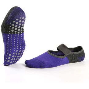 Yoga Socks with Grips for Women, Non-Slip Socks for Pilates, Barre, Ballet, Dance, Fitness 2Pairs